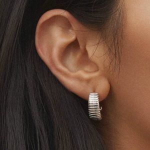 Twenty Compass Coco Hoops Sterling Silver